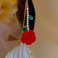 🌹 JETZT 50 % RABATT! 💎 Rote Rosen-Ohrstecker mit Kristallstiel – zartes Design, leicht und perfekt für romantische Anlässe oder den eleganten Alltag ✨