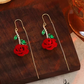 🌹 JETZT 50 % RABATT! 💎 Rote Rosen-Ohrstecker mit Kristallstiel – zartes Design, leicht und perfekt für romantische Anlässe oder den eleganten Alltag ✨