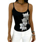 Slim Fit Träger-Top mit Paillettenblume