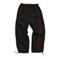 Retro Seitenstreifen Weite-Bein Hose