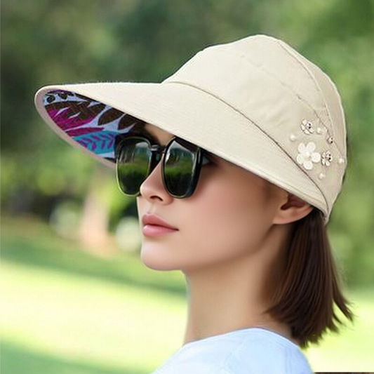 🧢 50% RABATT! ☀️ Faltbarer Sonnenhut mit breiter Krempe & Pferdeschwanz-Öffnung – UV-Schutz, leicht zu verstauen & perfekt für Reisen und Strand 🏖️