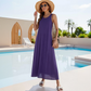 Damen Lässiges Ärmelloses Maxikleid