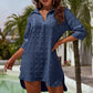 Lässiges Oversize-Jacquard-Chiffon-Hemd für Damen