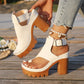 Sandalen mit breitem Absatz und Riemchen um den Knöchel