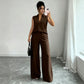 👗 50% RABATT! 👖 Damen ärmelloses Oberteil & weites Bein Hosen Set – Fließender Stoff, luftiger Schnitt & perfekt für Sommer, Strand oder elegante Anlässe – stilvoll kombinierbar ✨