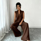 👗 50% RABATT! 👖 Damen ärmelloses Oberteil & weites Bein Hosen Set – Fließender Stoff, luftiger Schnitt & perfekt für Sommer, Strand oder elegante Anlässe – stilvoll kombinierbar ✨