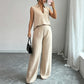 👗 50% RABATT! 👖 Damen ärmelloses Oberteil & weites Bein Hosen Set – Fließender Stoff, luftiger Schnitt & perfekt für Sommer, Strand oder elegante Anlässe – stilvoll kombinierbar ✨