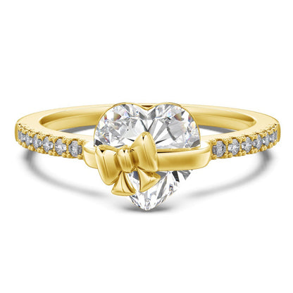 💍Funkelnder Silberring mit Herz-Schleife – feminin elegant als romantisches Geschenk🎀