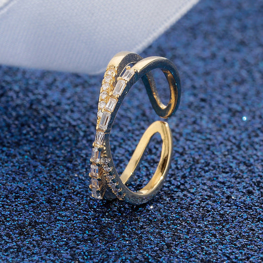 💍 50% RABATT! 🦁 Verstellbarer doppellagiger Ring mit Kreuzmuster – nickelfrei & größenverstellbar – Modisches Statement-Piece für den Alltag oder besondere Anlässe ✝️