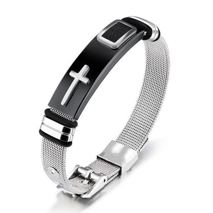 📢📢50% RABATT!! ⏰ Herren Edelstahl Kreuz Armband