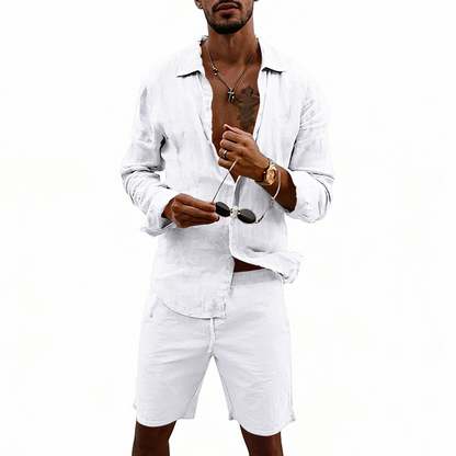 👔 50% RABATT! ☀️ Herren-Leinenhemd & Shorts Set – Lässig, atmungsaktiv & vielseitig – Perfekt für Sommer & Urlaub 🩳