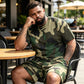 Herren Camouflage-Print T-Shirt & Shorts Set
