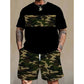 Herren Camouflage-Print T-Shirt & Shorts Set