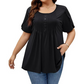 👚 JETZT 50 % RABATT! ✨ Damen-T-Shirt mit Falten vorne und Puffärmeln – Weiche, atmungsaktive und elegante Puffärmel – perfekt fürs Büro, zum Brunch oder für Frühlingstage 🌸