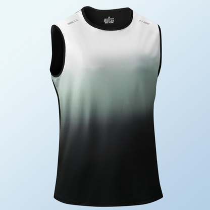 💪 JETZT 50 % RABATT! 🏋️‍♂️ Sport-Tanktop für Herren mit Farbverlauf – Leicht und schnell trocknend – Atmungsaktives Mesh, schweißableitend