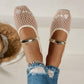 Damen Elegante Durchbrochene Atmungsaktive Flats