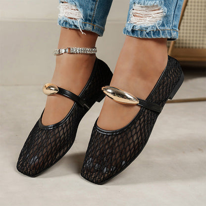 Damen Elegante Durchbrochene Atmungsaktive Flats