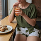 Women's Off Shoulder Top and Floral Shorts Set