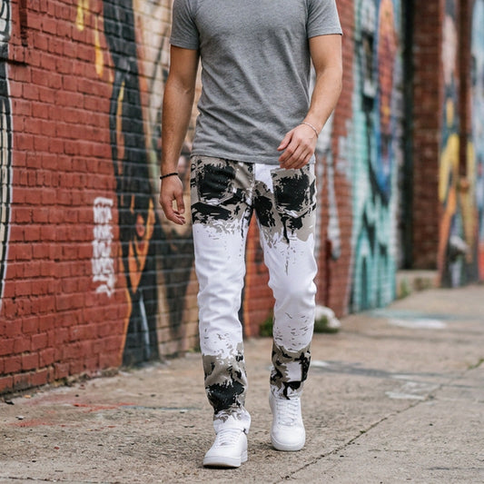 Herren Trendy Camouflage Slim Jeans