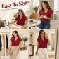 👚 50% RABATT! 🔥 Damen V-Ausschnitt Rüschen Bluse – Elegant & vielseitig – Perfekt für Büro, Abend oder einen stilvollen Auftritt – femininer Look mit Charme 🍷✨