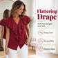 👚 50% RABATT! 🔥 Damen V-Ausschnitt Rüschen Bluse – Elegant & vielseitig – Perfekt für Büro, Abend oder einen stilvollen Auftritt – femininer Look mit Charme 🍷✨
