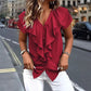 👚 50% RABATT! 🔥 Damen V-Ausschnitt Rüschen Bluse – Elegant & vielseitig – Perfekt für Büro, Abend oder einen stilvollen Auftritt – femininer Look mit Charme 🍷✨