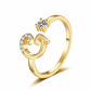 💎✨💍 Verstellbarer Glitzer-Buchstabenring für Damen – Funkelnder Personalisiert Schmuck