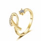 💎✨💍 Verstellbarer Glitzer-Buchstabenring für Damen – Funkelnder Personalisiert Schmuck
