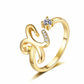 💎✨💍 Verstellbarer Glitzer-Buchstabenring für Damen – Funkelnder Personalisiert Schmuck