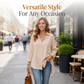 👚 50% RABATT! 🔥 Damen lässige weite Apricot-Bluse – Langarm, Knopfleiste & Kragen – Leicht, vielseitig & perfekt für Alltag oder Büro – femininer Look mit Komfort 🌸✨👔