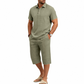 🛍️ 50 % Rabatt – 2-teiliges Freizeit-Set für Herren – Leinen-Poloshirt mit Kurzarm & 7/8-Hose, atmungsaktiv & leicht für Strand & Alltag ☀️