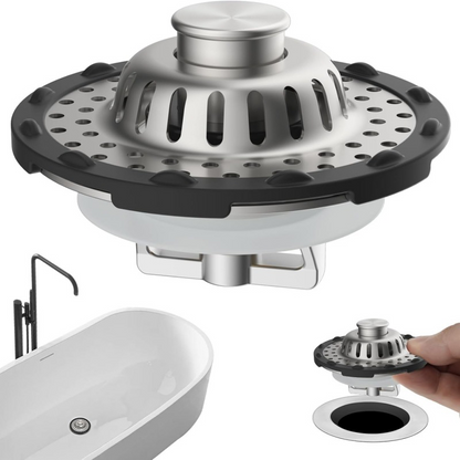 🚰 50% RABATT! 🧺 Edelstahl-Küchenspülen-Sieb – Rostfrei, geeignet für Küche & Bad – Fängt Schmutz zuverlässig auf