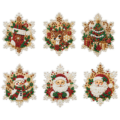 🔥🎁 2+1 GRATIS!!🥳🎄 DIY Diamantmalerei Weihnachtsanhänger‑Set (6 Stück) – Basteldeko zum Aufhängen am Weihnachtsbaum ✨