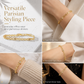 ✨50% RABATT💛Goldfarbenes Armband mit Herz-Strassdetails und geometrischer Gliederkette, schönes Schmuckstück für den Alltag💫