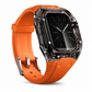 Integriertes Smartwatch-Armband mit Schutzhülle Farblich abgesetztes transluzentes Sportarmband für 40mm 41mm 42mm 44mm 45mm 46mm 49mm