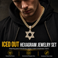 ⏳Zeitlich begrenzter 50% Rabatt⏰Hip-Hop Iced Out Strass Davidstern Anhänger mit 50cm Kette✡️📿