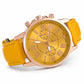🌸 JETZT 50% RABATT! 🌸Elegante Damen-Quarzuhr mit Lederarmband und Drei-Augen-Zifferblatt